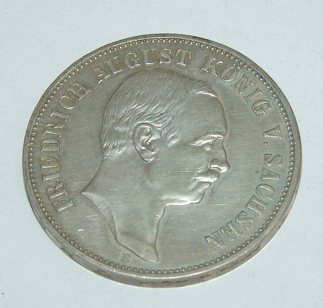 Münze Friedrich August von Sachsen 5 Mark