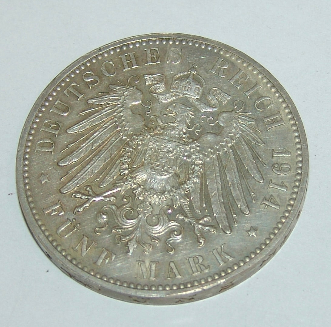 Münze Friedrich August von Sachsen 5 Mark