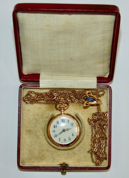 Damen - Taschenuhr um 1900 Gold 585
